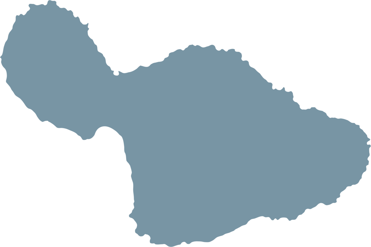 doodle freehand drawing of maui island map. png