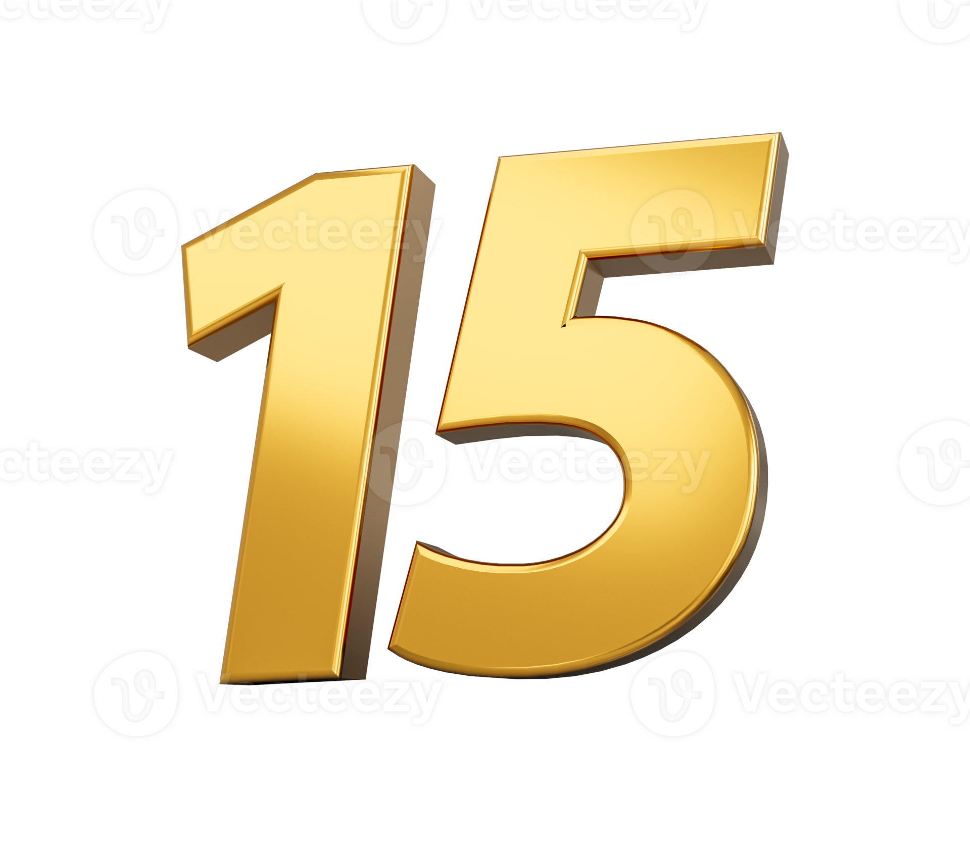 Gold number 15 fifteen shiny 3d number 15 made of gold 3d illustration Gold number 15 fifteen shiny 3d number 15 made of gold 3d illustration