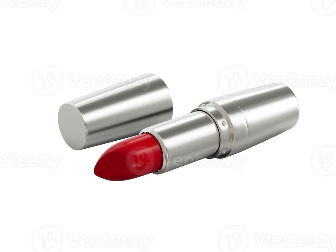 lippenstift rood zilver close-up 3d illustratie png