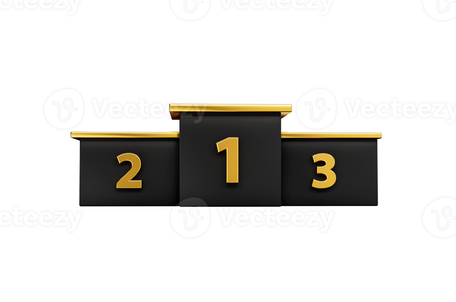 Winners podium 1 2 3 Gold podium on dark abstract look empty space Platform 3d illustration png