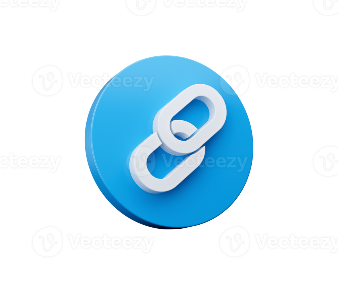Link Sign icon Chain link symbol 3d illustration png