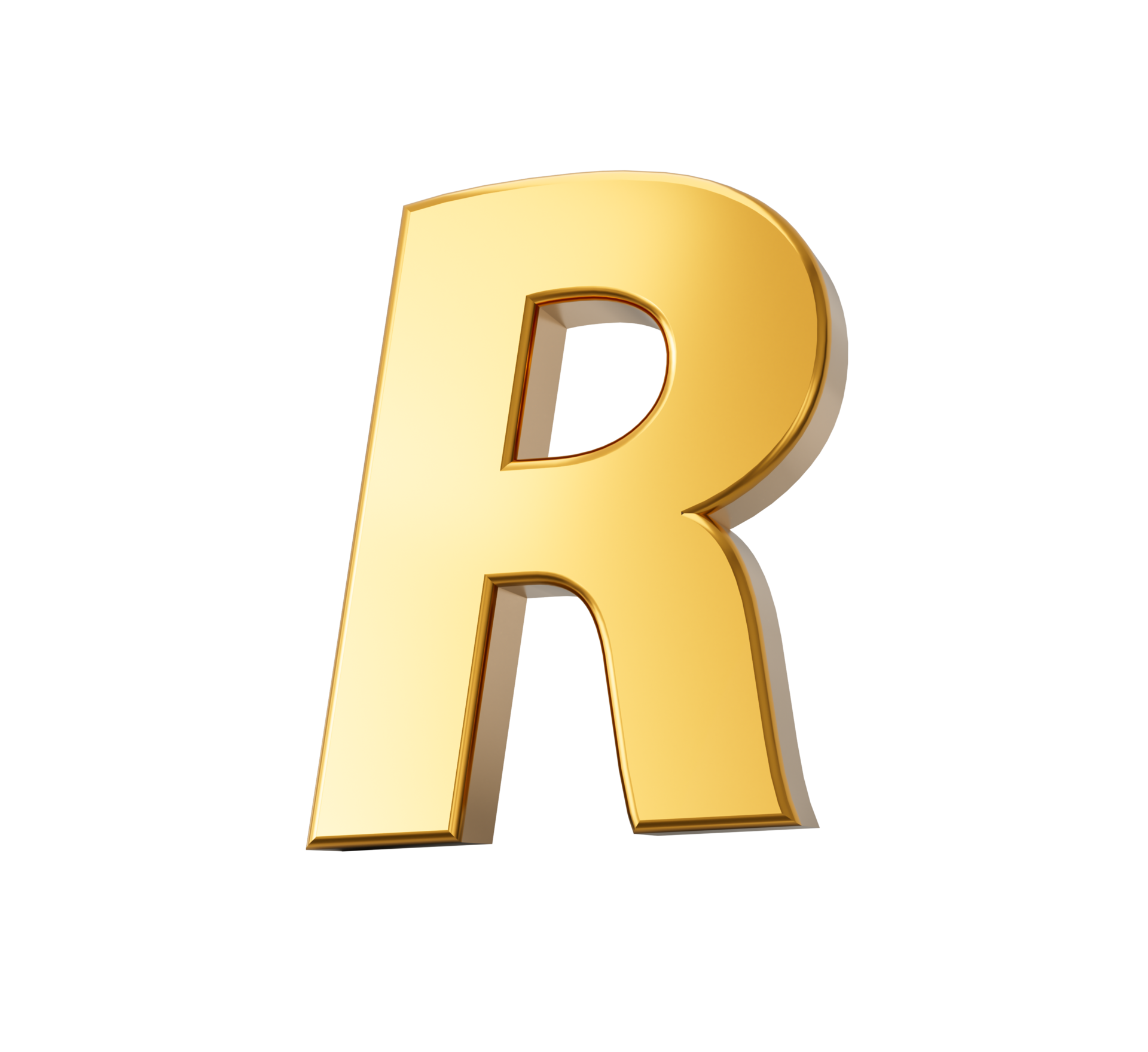 Brief Gold R, 3D Schriften, 3D Buchstaben, 3D Schrift, 3D Schilder