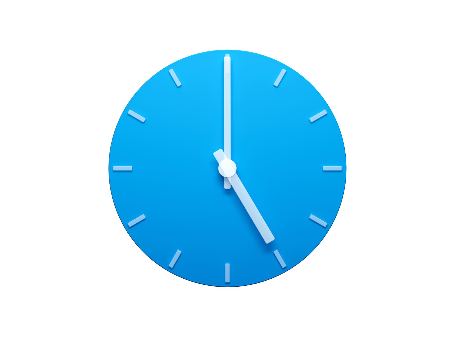 Blue wall Clock with Shadow 3d Illustration. 5 O'clock 27992739 PNG