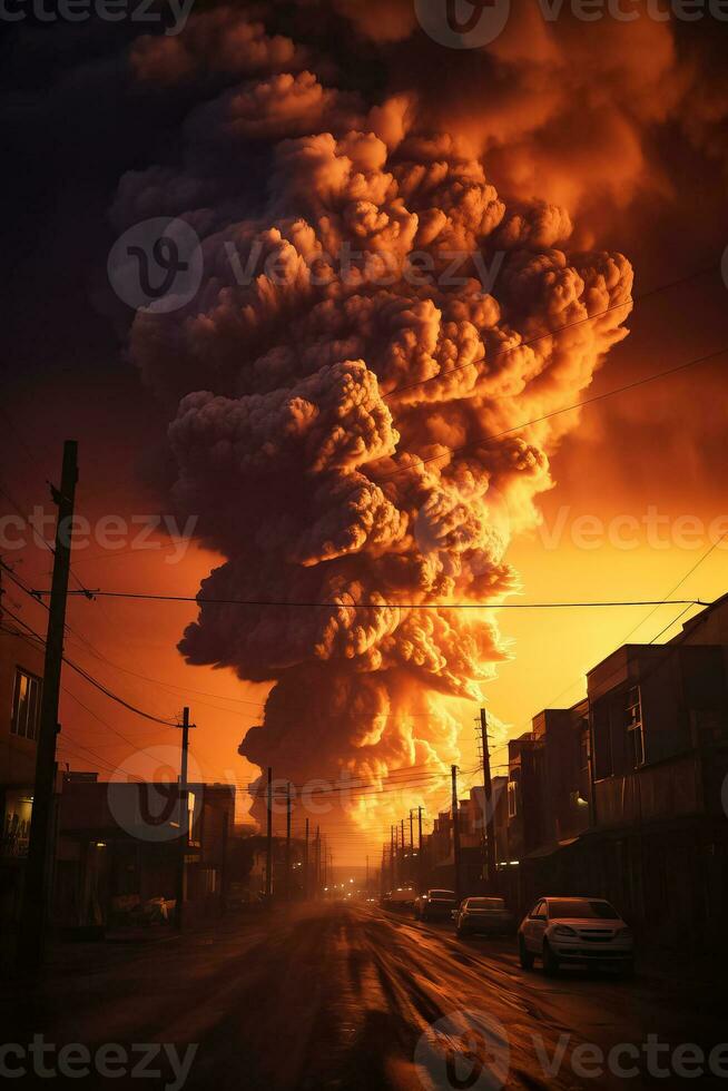 Apocalyptic smoke creates a dramatic atmosphere photo