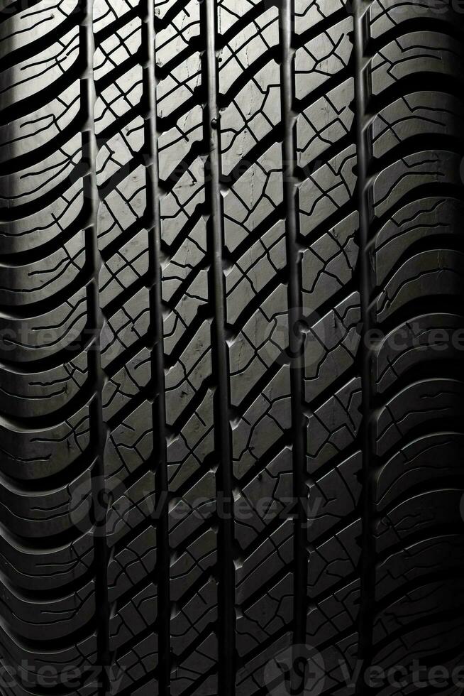 Seamless car tire tracks texture on white background with a seamless design photo