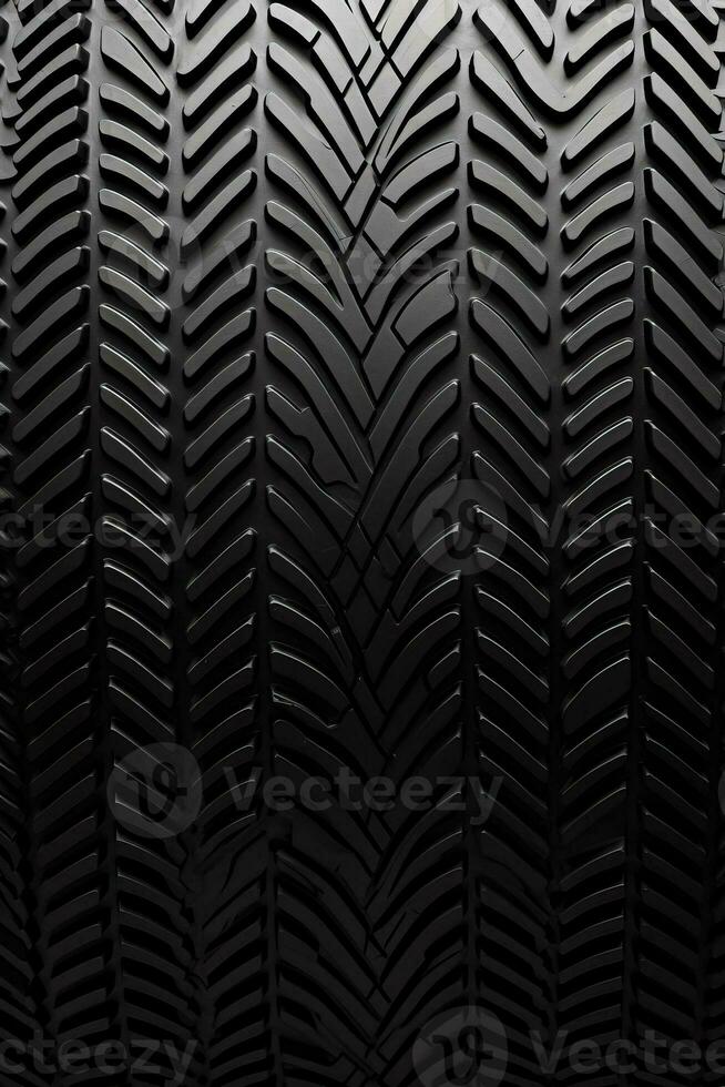 Seamless car tire tracks texture on white background with a seamless design photo