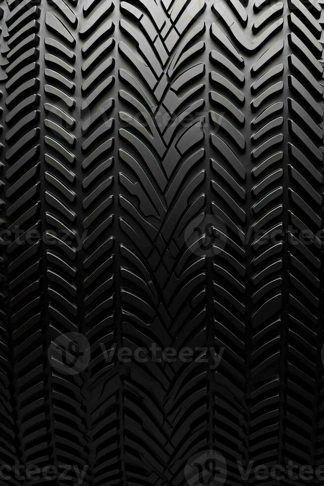 Seamless car tire tracks texture on white background with a seamless design photo