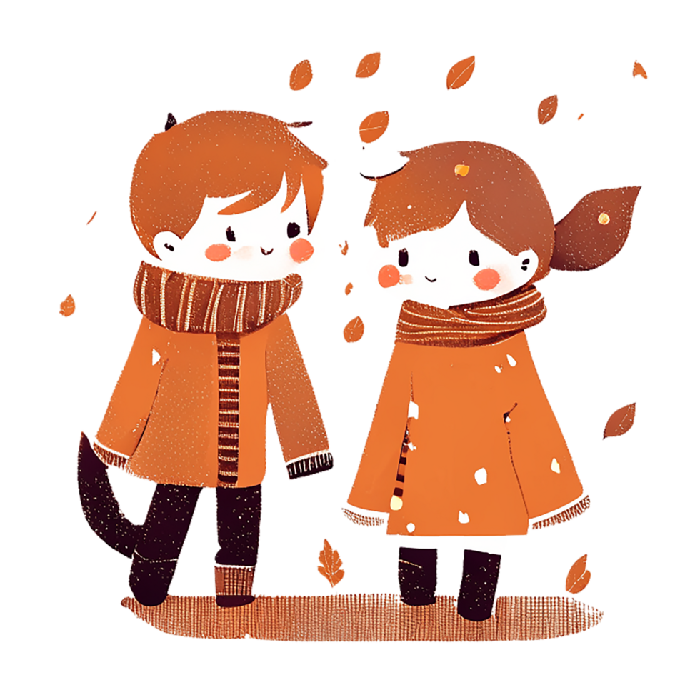 Vintage cute couple  for Autumn Winter .  AI Generative png