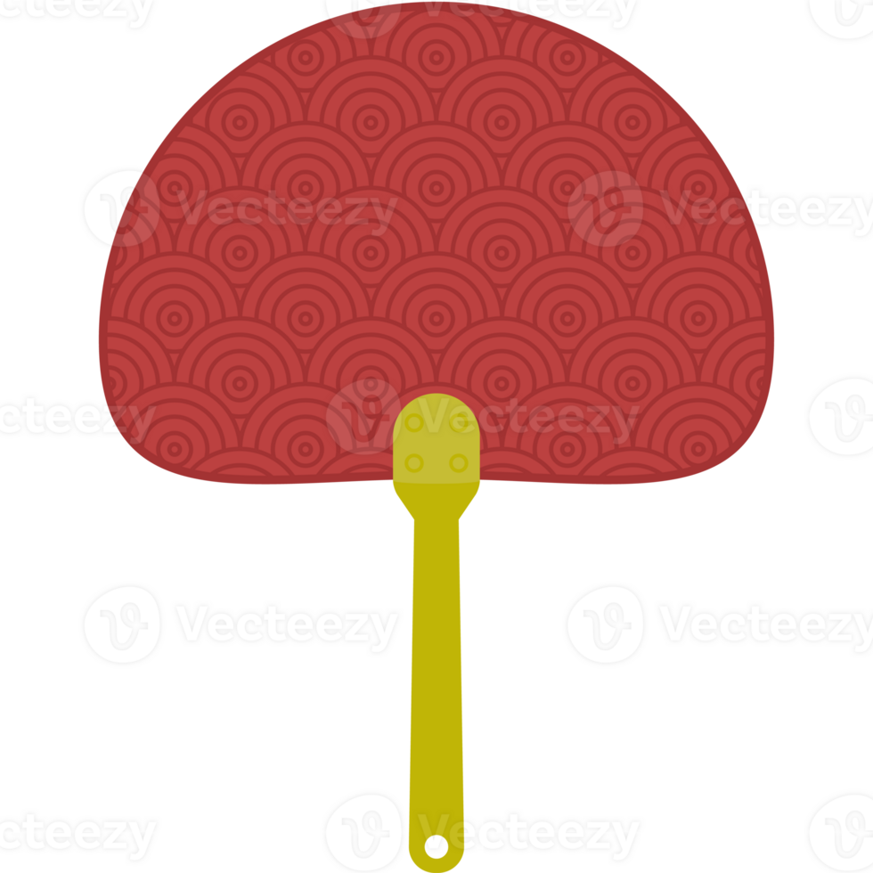 Aesthetic Manual Handle Hand Fan Chuseok Circle Style Collection png
