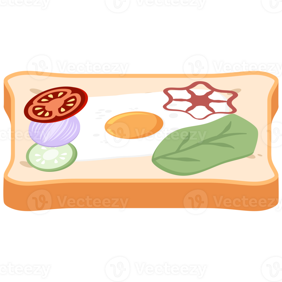 Weiß Brot Scheiben mit gebraten Eier bereit zu Dienen png