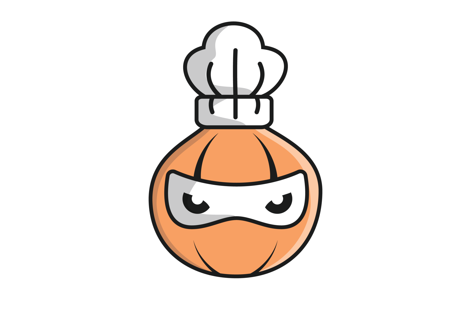 Onion Ninja with Chef Cooking Hat vector illustration. Food nature icon