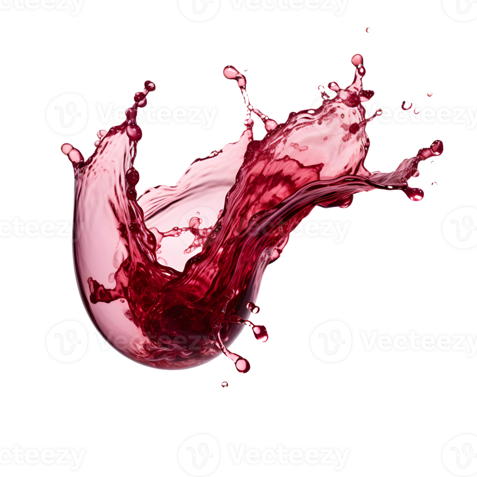 Wine splash isolated. AI Generated png