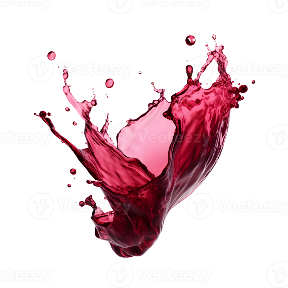 Wine splash isolated. AI Generated png