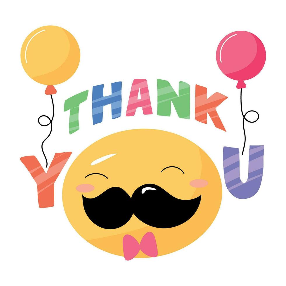 Trendy Thanks Emoji vector