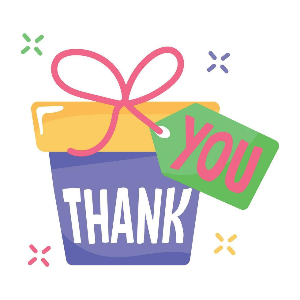 Trendy Thanks Gift vector