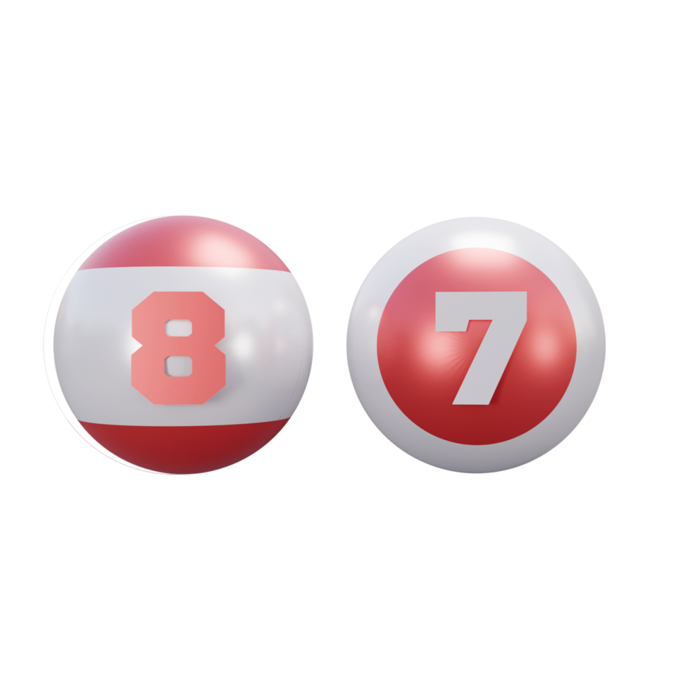 billiard balls 3d icon or 3d billiard ball icon or 3d sport billiard ball icon png