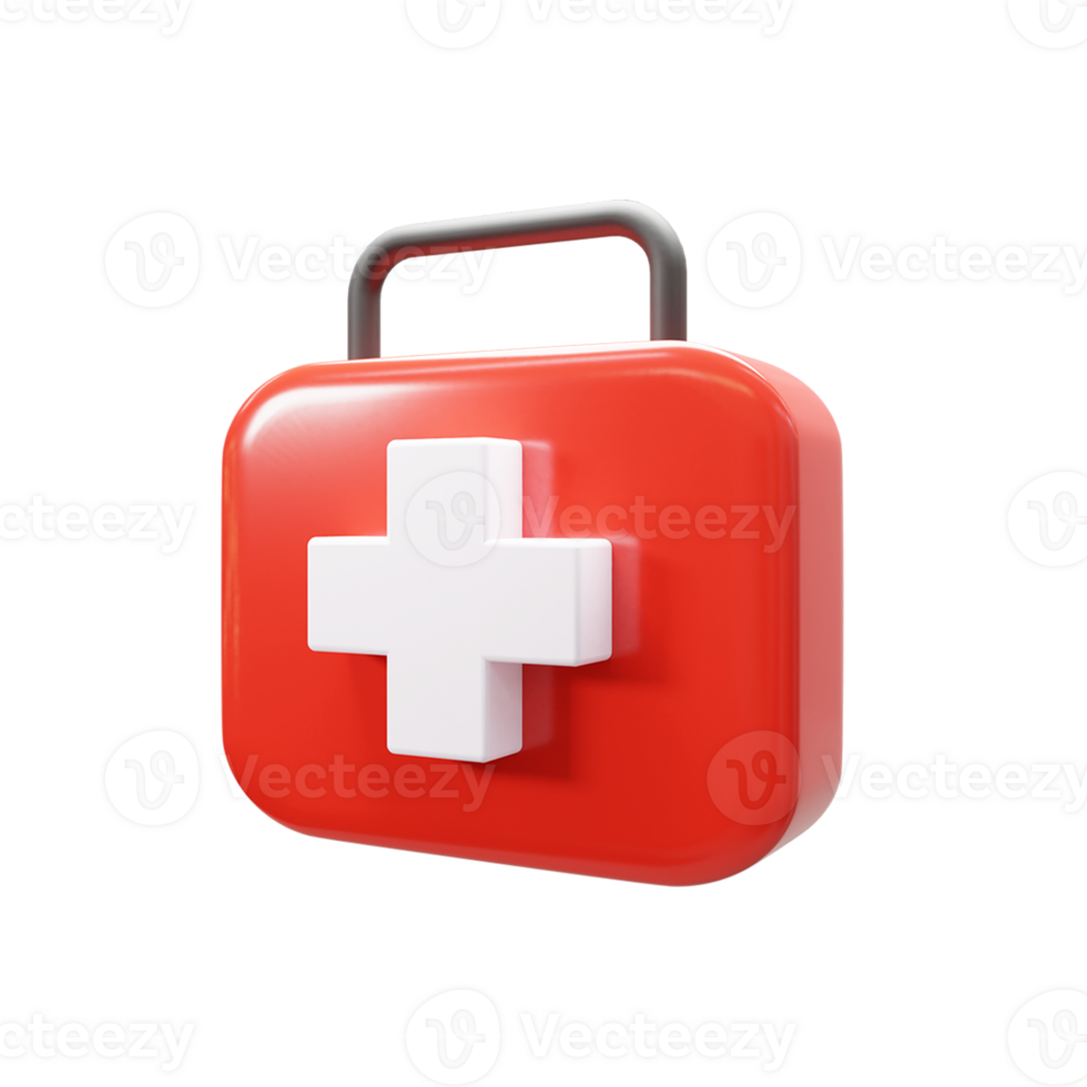 first aid bag 3d ui icon hospital bag png