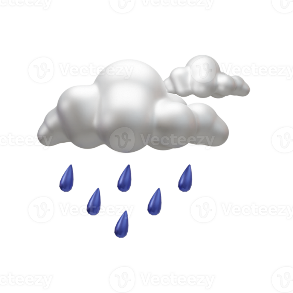 Wetter Bericht 3d ui Symbol Sonne und Regen Wolke Symbol png