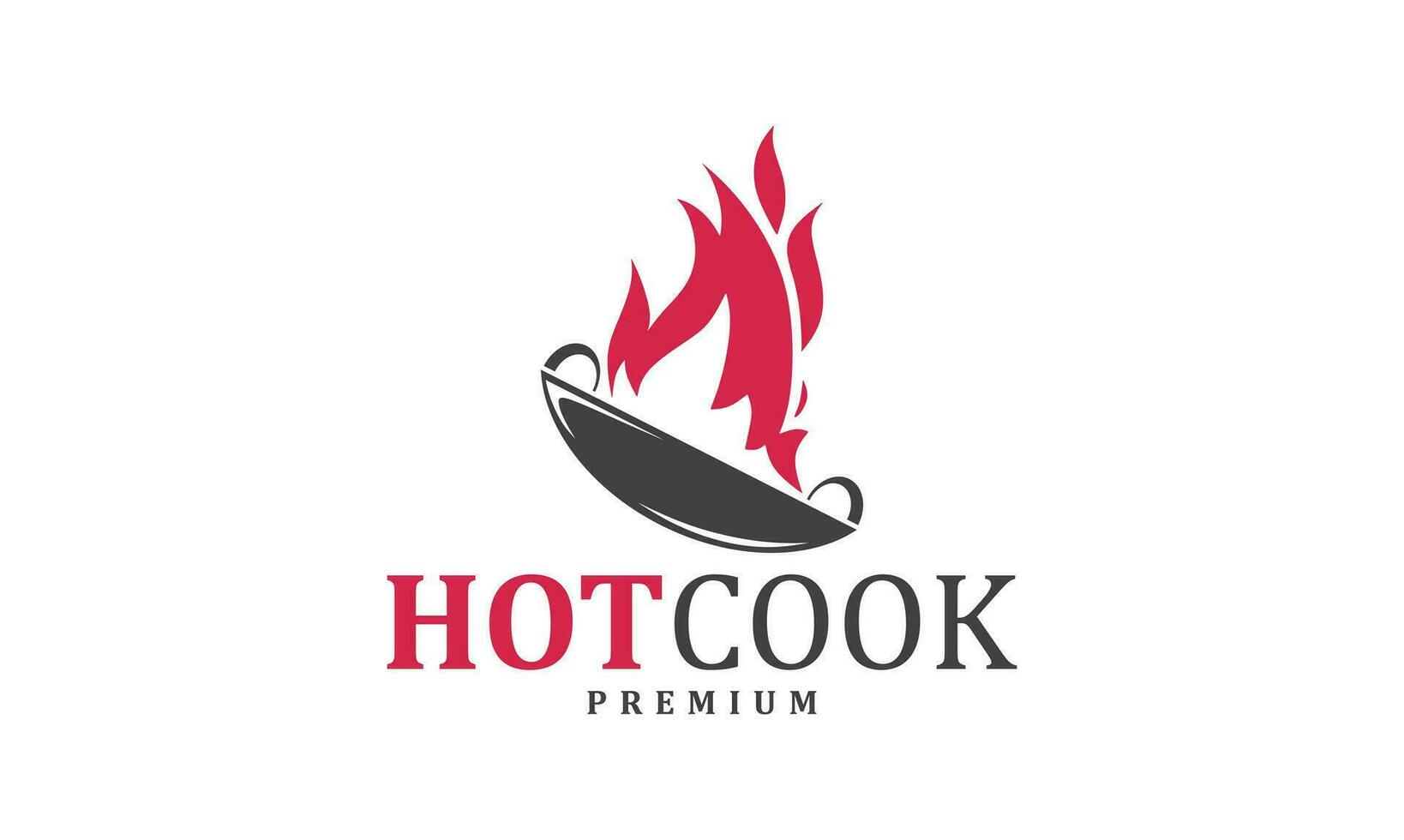 caliente cocinar prima logo diseño. ilustración de caliente cocinar lata ser usado para restaurante logos vector
