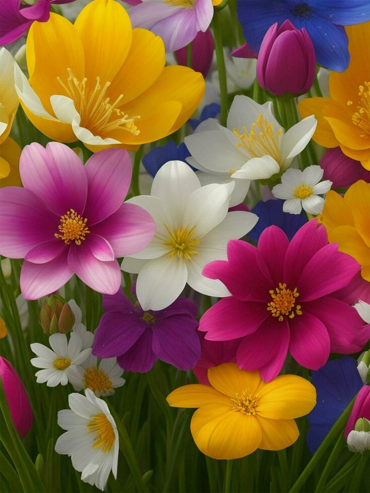 Colourful spring flower photo