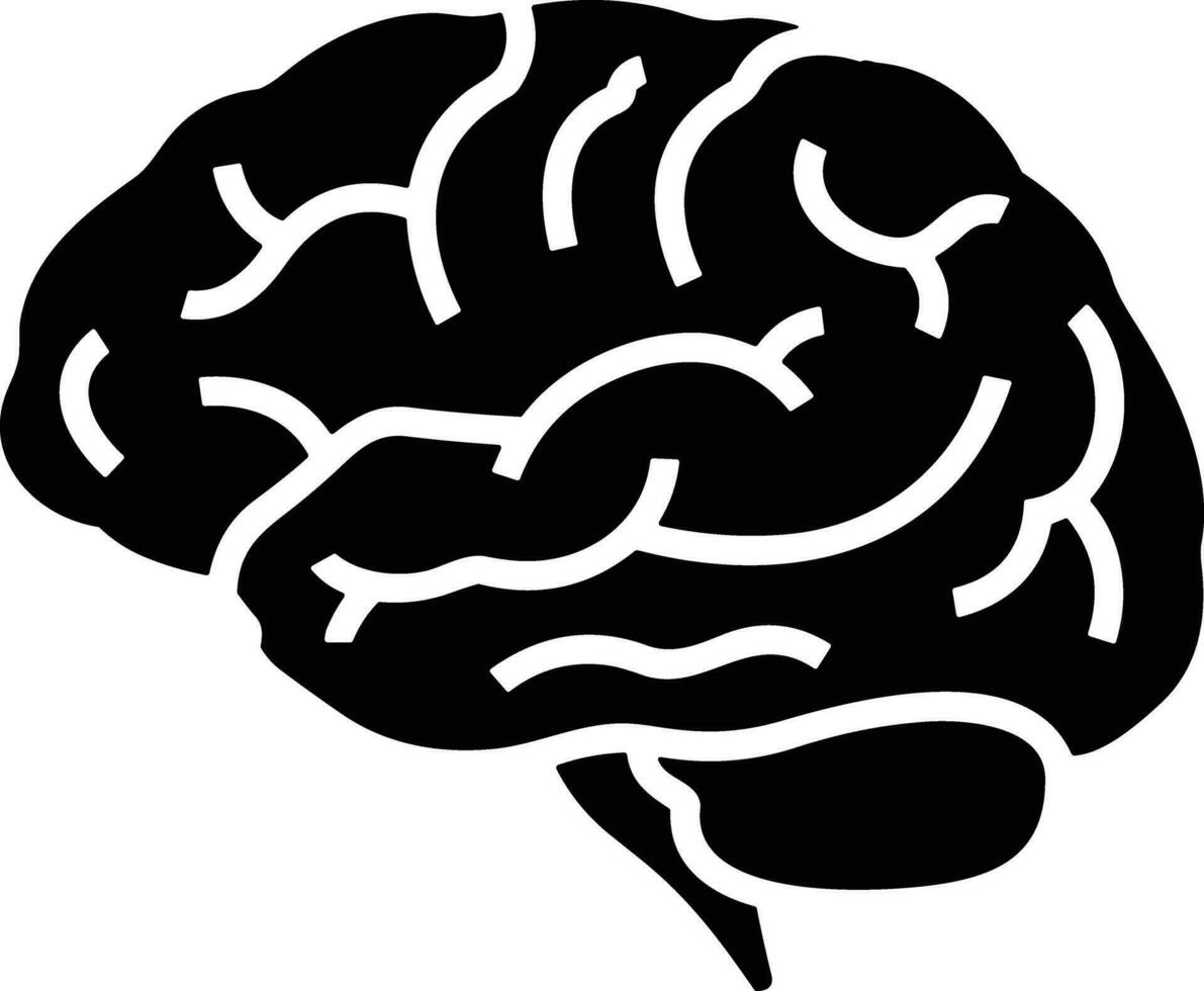 Brain idea symbol icon vector image. Illustration of the creative intelligence think design image