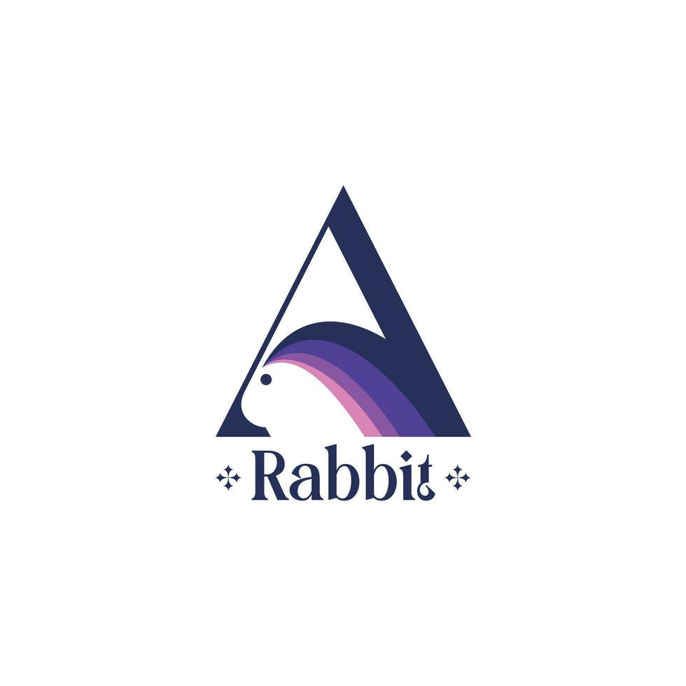 Letter A rabbit logo. Eps 10 vector