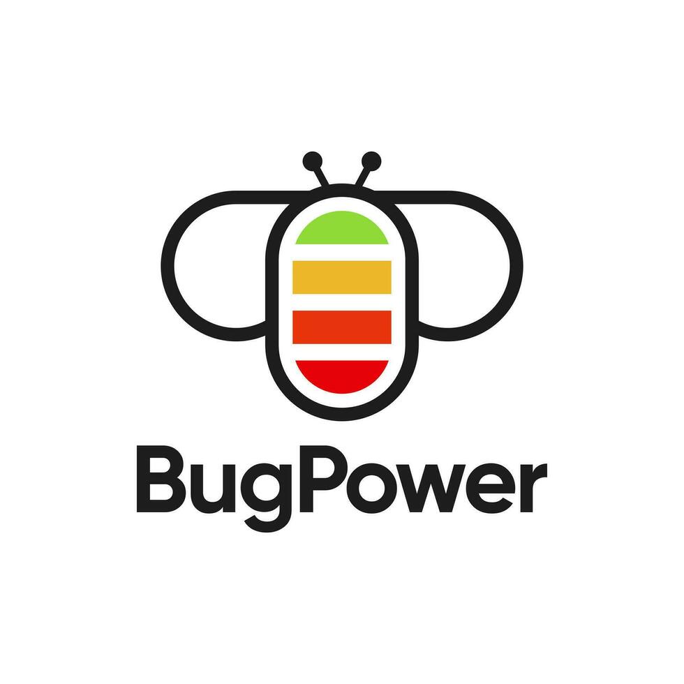 Logo of bug and battery combination. vector