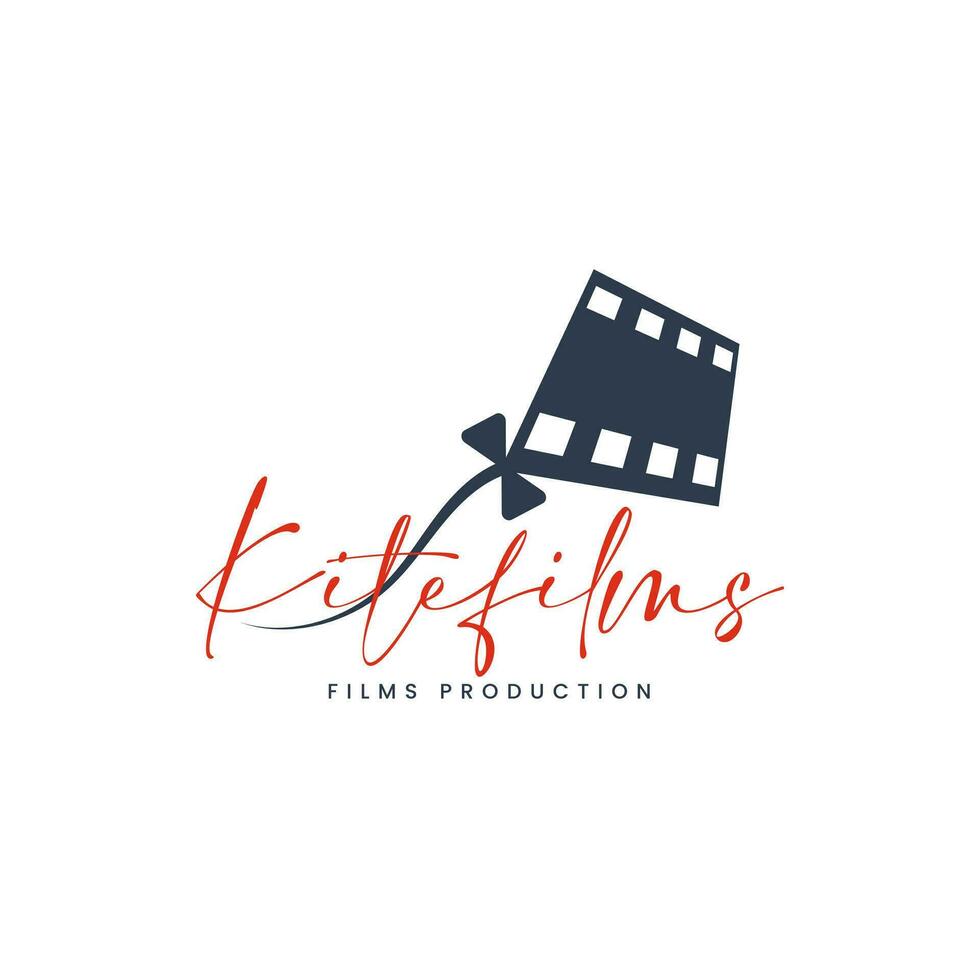 Film roll and kite combination logo vector