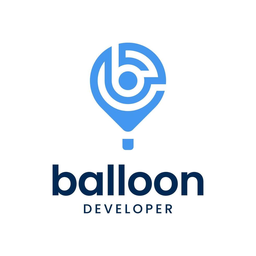 Modern logo combination of letter B and hot air balloon. vector