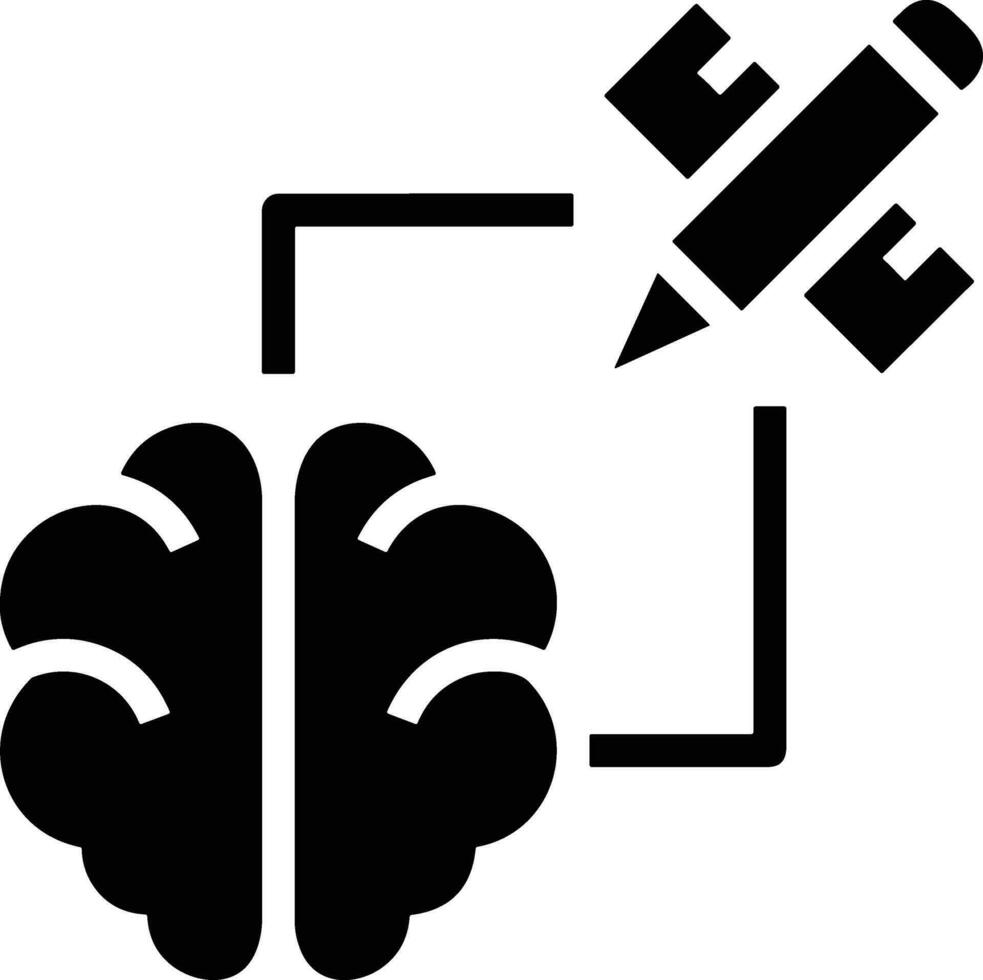 Brain idea symbol icon vector image. Illustration of the creative intelligence think design image