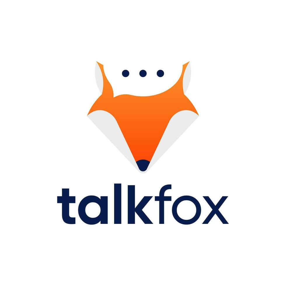 Modern logo combination fox and talk. vector