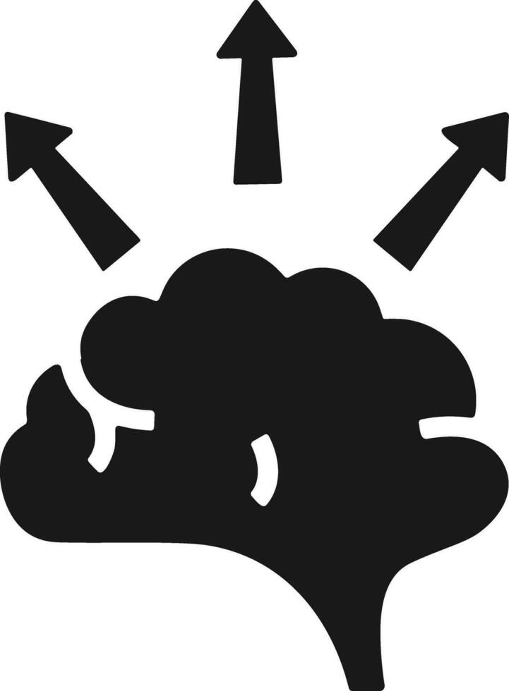 Brain idea symbol icon vector image. Illustration of the creative intelligence think design image