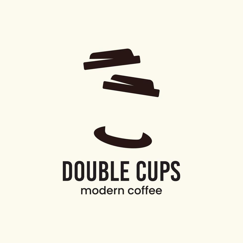 The unique logo depicts two cups stacked on top of each other. vector