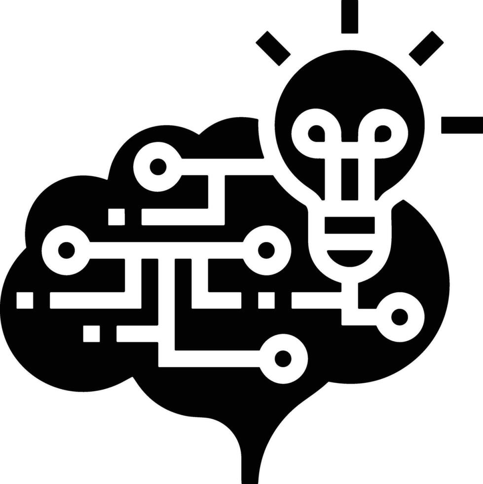 Brain idea symbol icon vector image. Illustration of the creative intelligence think design image