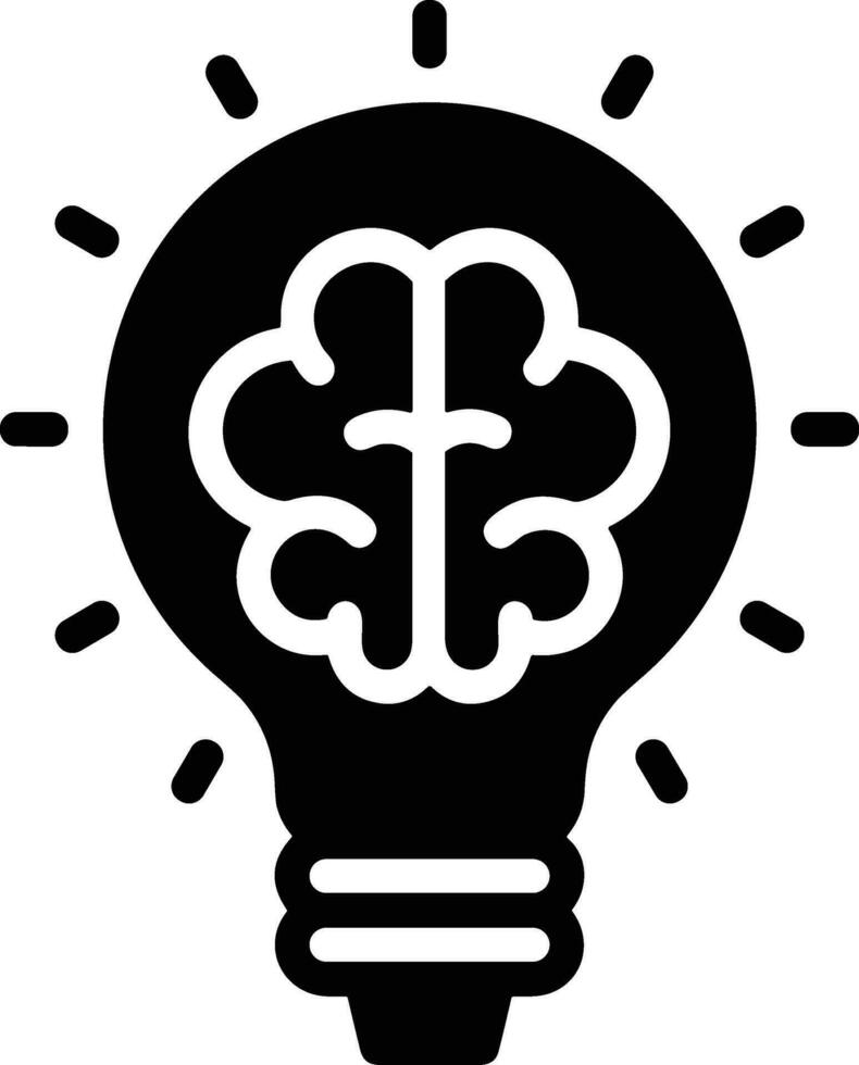 Brain idea symbol icon vector image. Illustration of the creative intelligence think design image