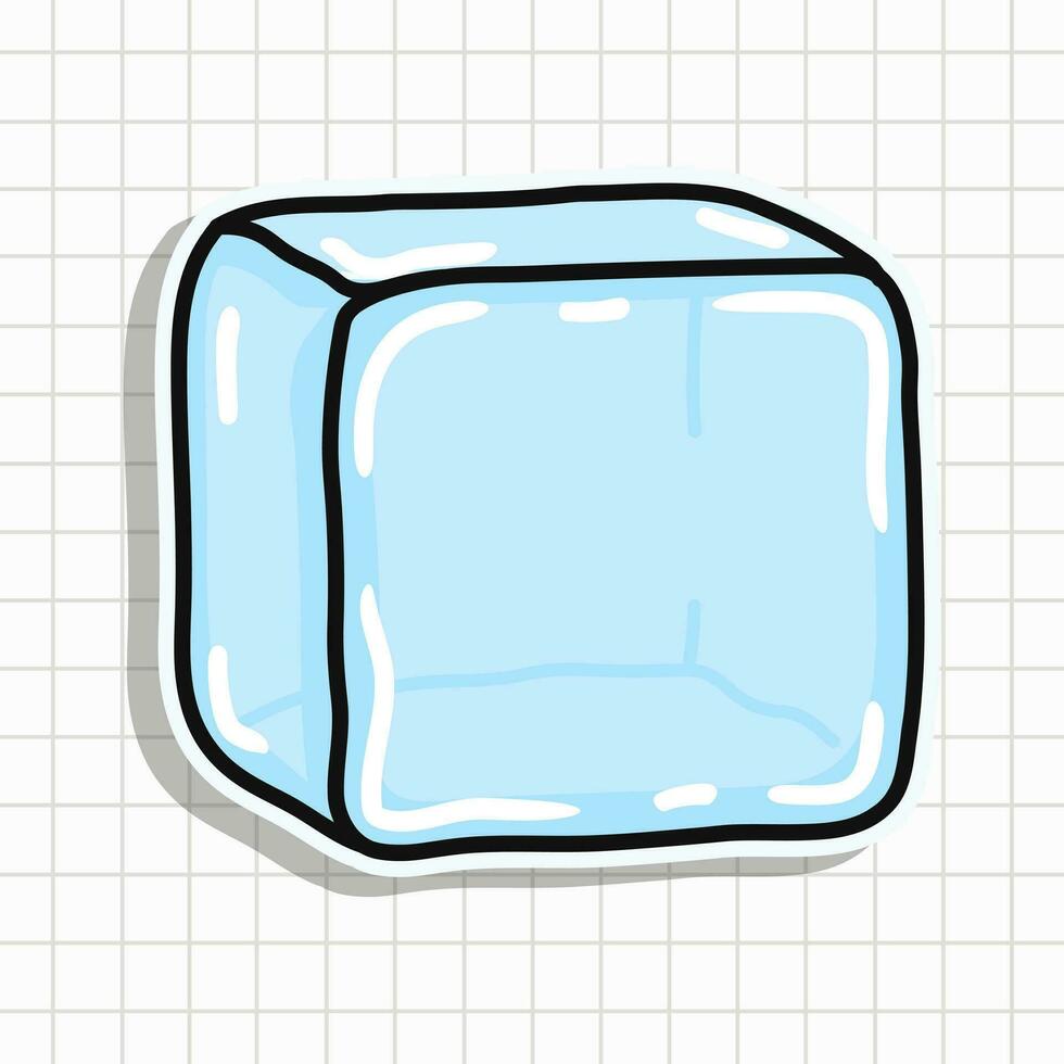 Cute Ice Cube sticker character. Vector hand drawn cartoon kawaii character illustration icon. Fun Ice Cube sticker character concept