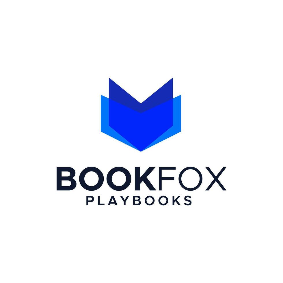Modern logo combination of book and fox. vector