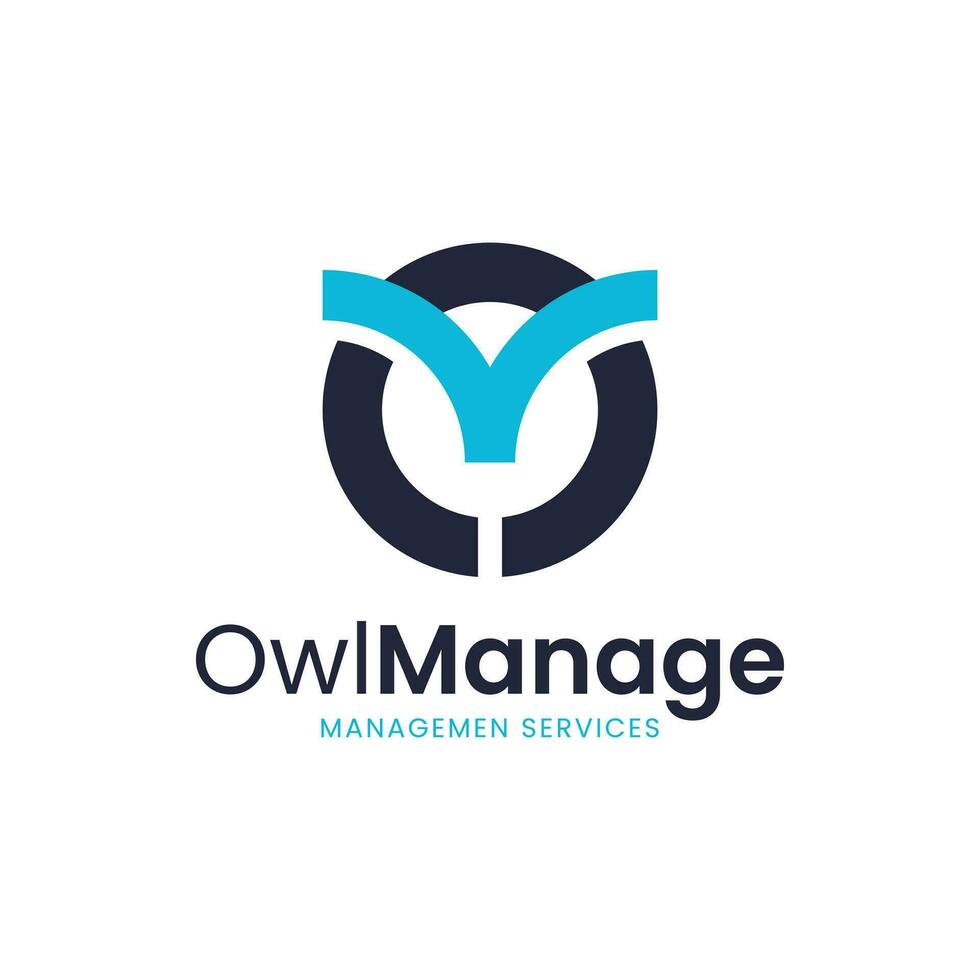Modern logo graphic combination of circle and owl eyebrow. vector