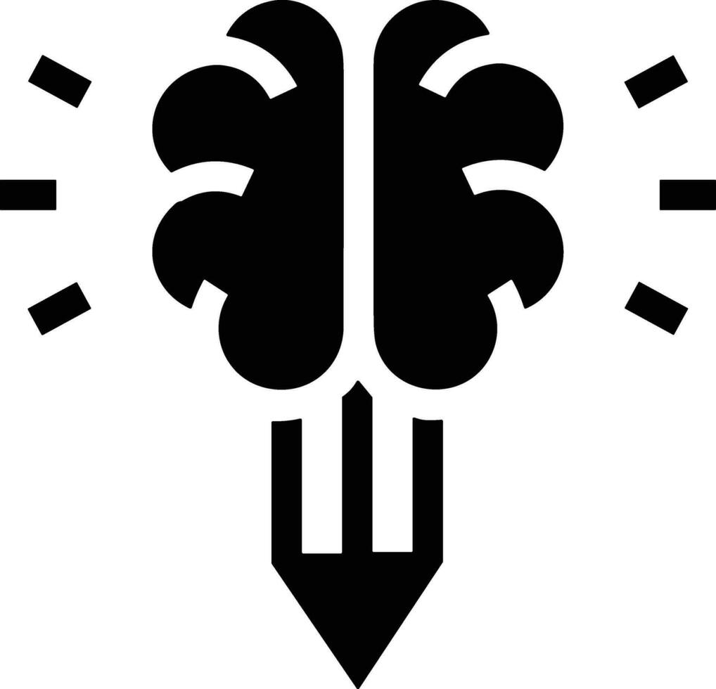 Brain idea symbol icon vector image. Illustration of the creative intelligence think design image