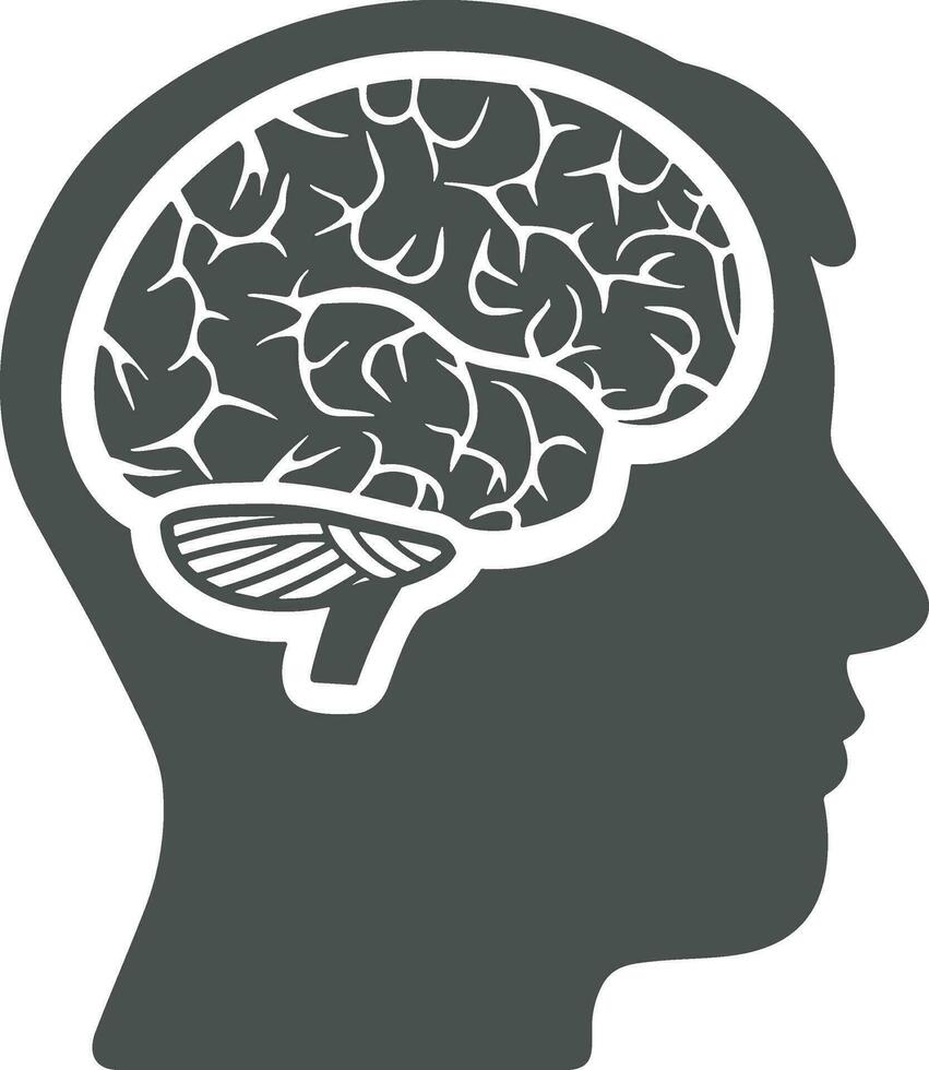 Brain idea symbol icon vector image. Illustration of the creative intelligence think design image