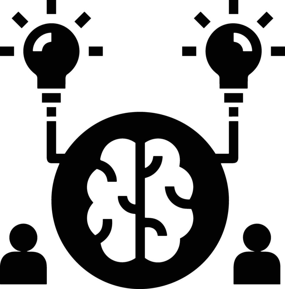 Brain idea symbol icon vector image. Illustration of the creative intelligence think design image