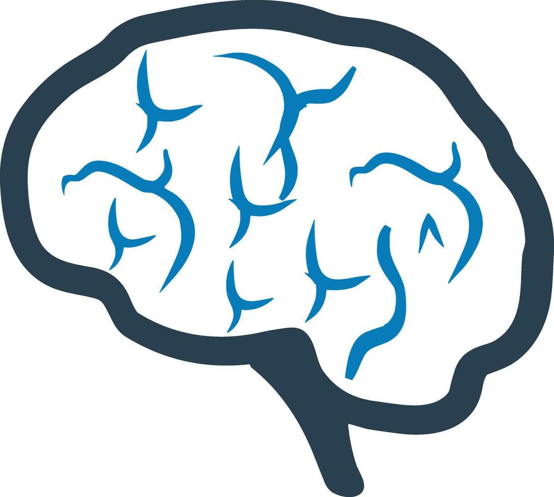 Brain idea symbol icon vector image. Illustration of the creative intelligence think design image