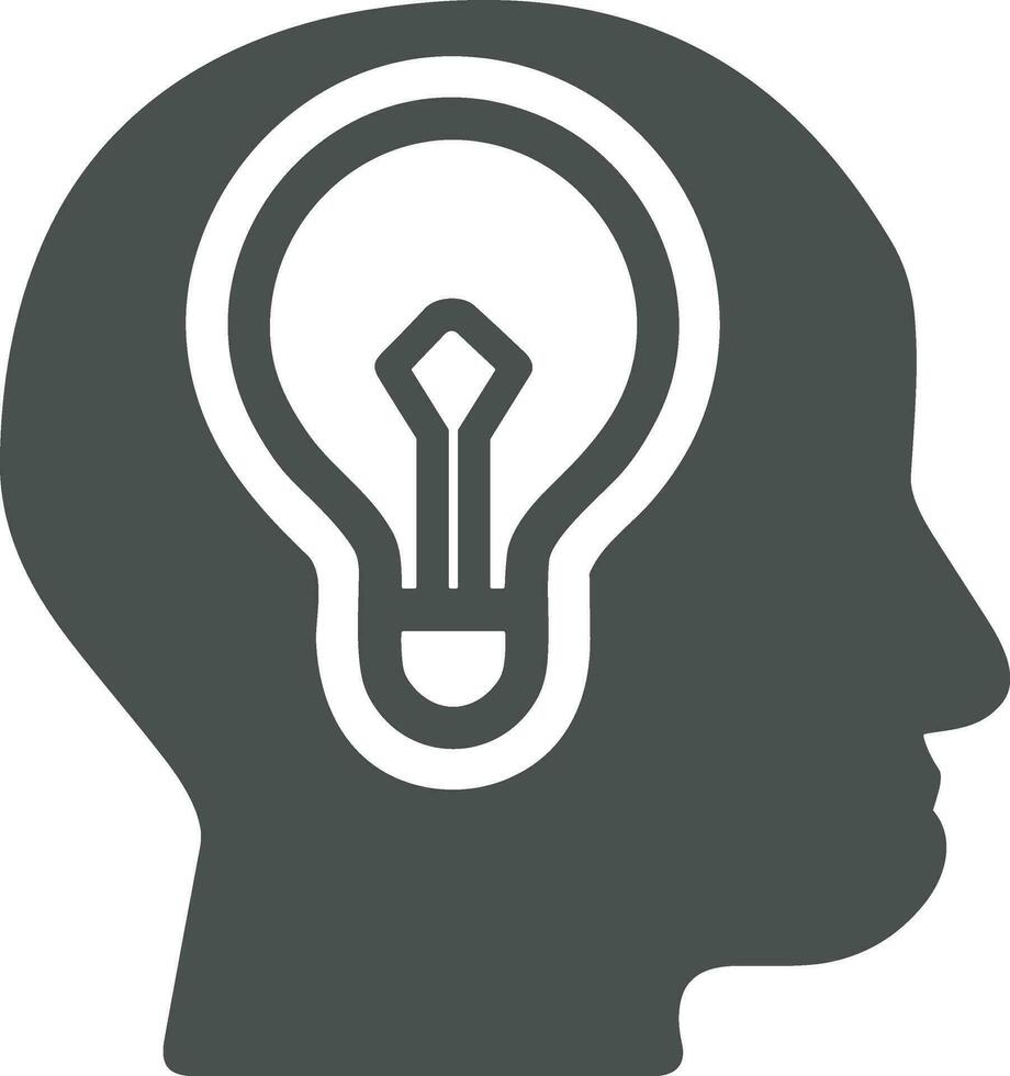 Brain idea symbol icon vector image. Illustration of the creative intelligence think design image