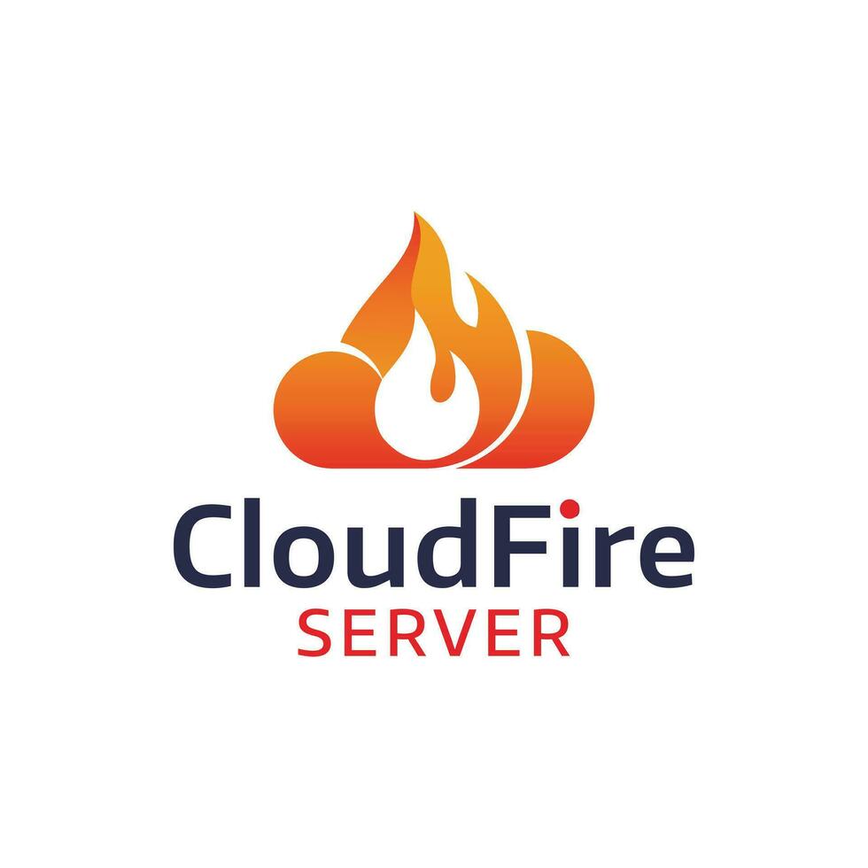 Modern logo combination of fire and cloud. vector