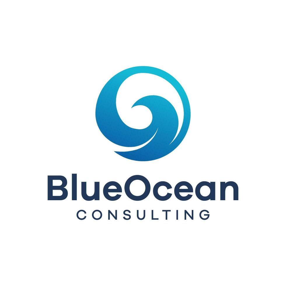 Modern logo combination of letter B and waves. vector