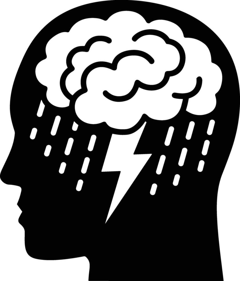 Brain idea symbol icon vector image. Illustration of the creative intelligence think design image