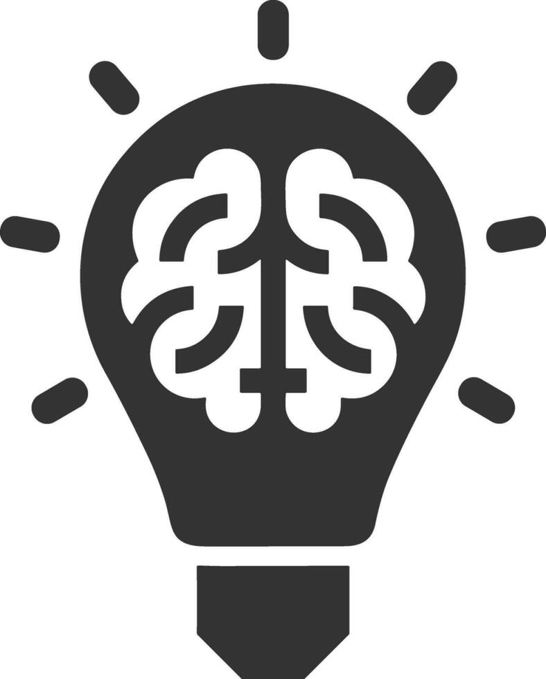 Brain idea symbol icon vector image. Illustration of the creative intelligence think design image