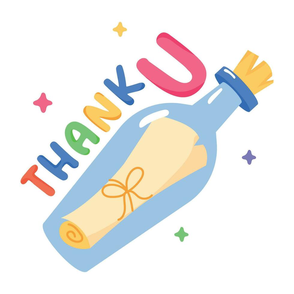 Trendy Message Bottle vector