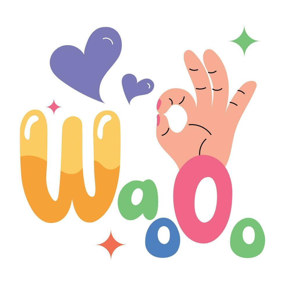 Trendy Wao Concepts vector