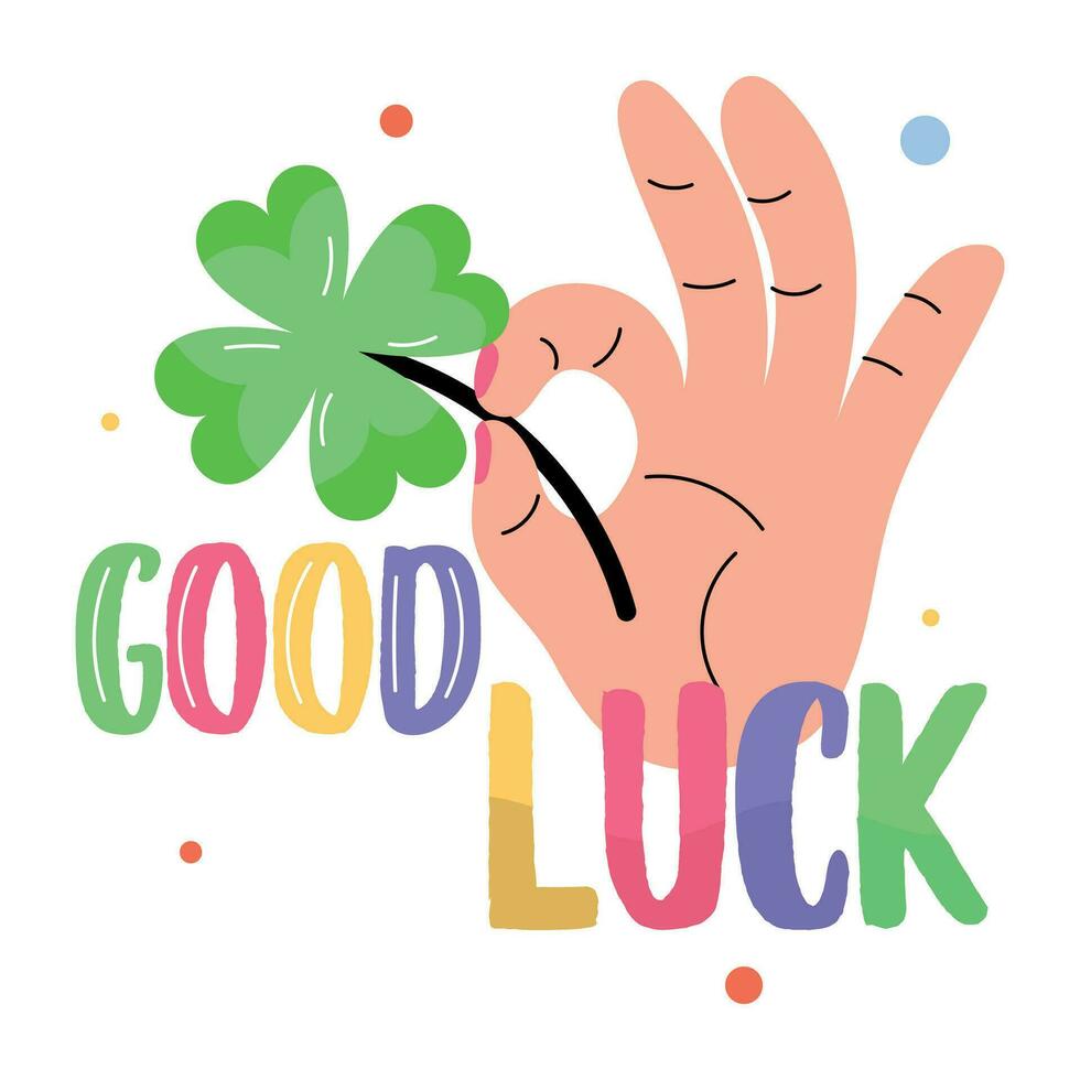 Trendy Good Luck vector